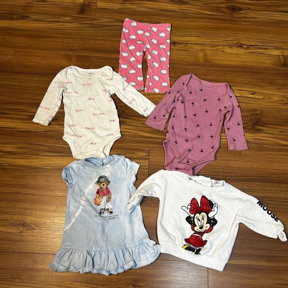 Baby Girls Clothing Lot 9M Ralph Lauren Polo Bear Dress Minnie Mouse Carter